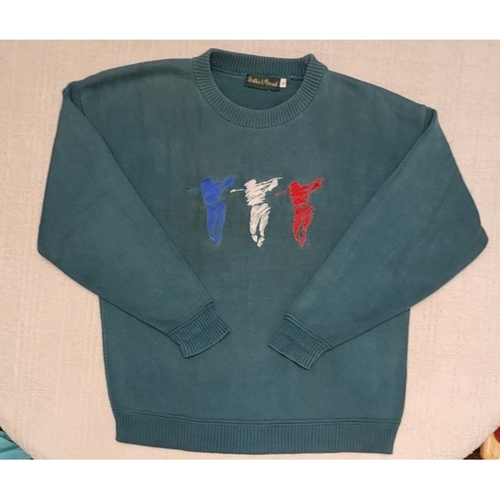 Vintage Sutter & Grant Men's Golfers Green Sweater Golf Large USA